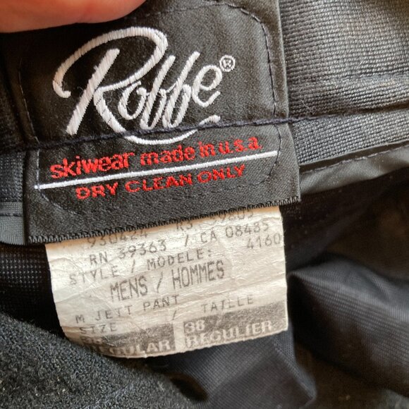 VTG Roffe ski pants Mens size 38 long Black Wool Blend Winter. 38" waist - Picture 3 of 11
